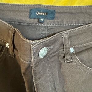 New without tags Quince bella wide leg crop jeans, brown chocolate